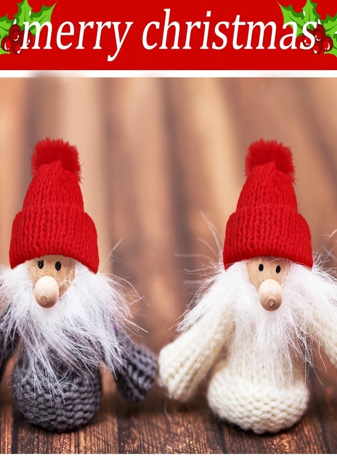 Bencailor 48 Pcs Mini Christmas Knitting Hats and Mini Christmas Scarf Set Knitting Doll Hat Scarf Santa Knit Hat Tree Ornaments for DIY Craft Art Doll Decoration (Bright Red) - Image 4